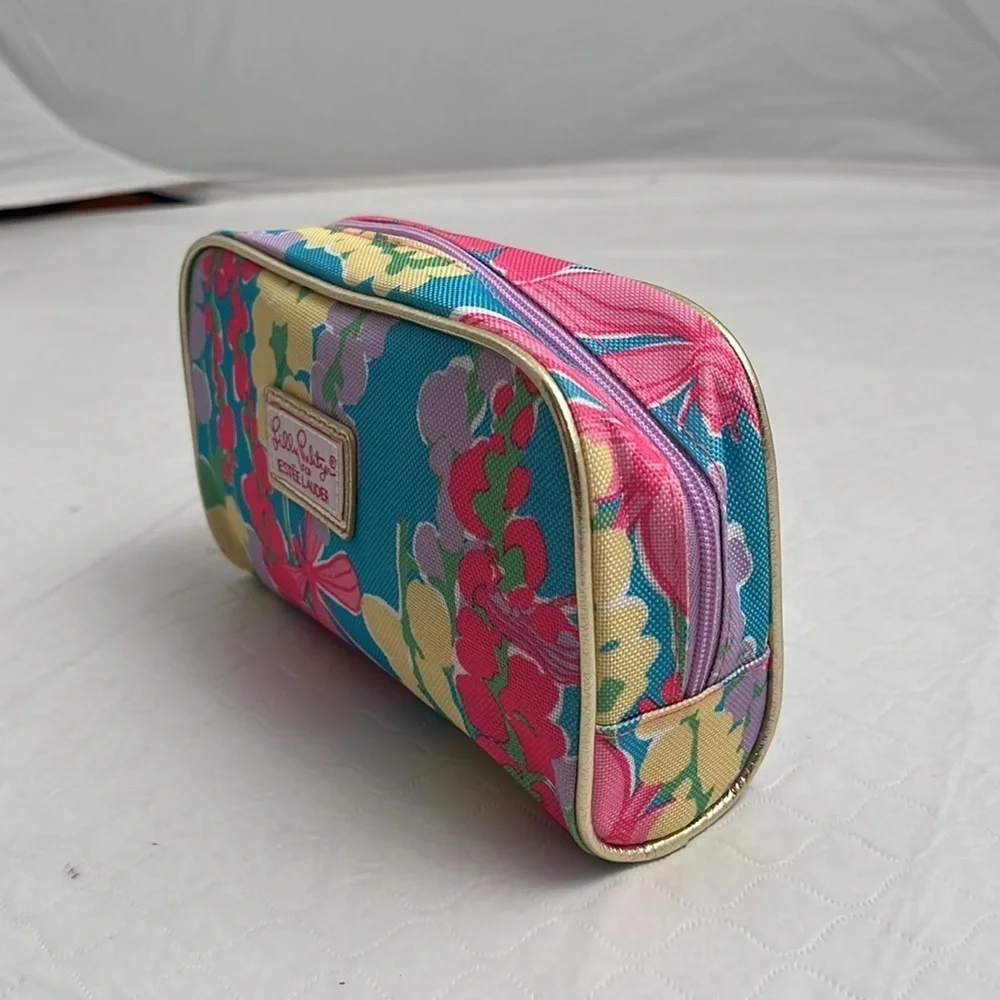 Lilly Pulitzer x Estée Lauder multicolor cosmetic case